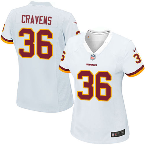 Women's Game Su'a Cravens Nike Jersey White Road - #36 NFL Washington Redskins